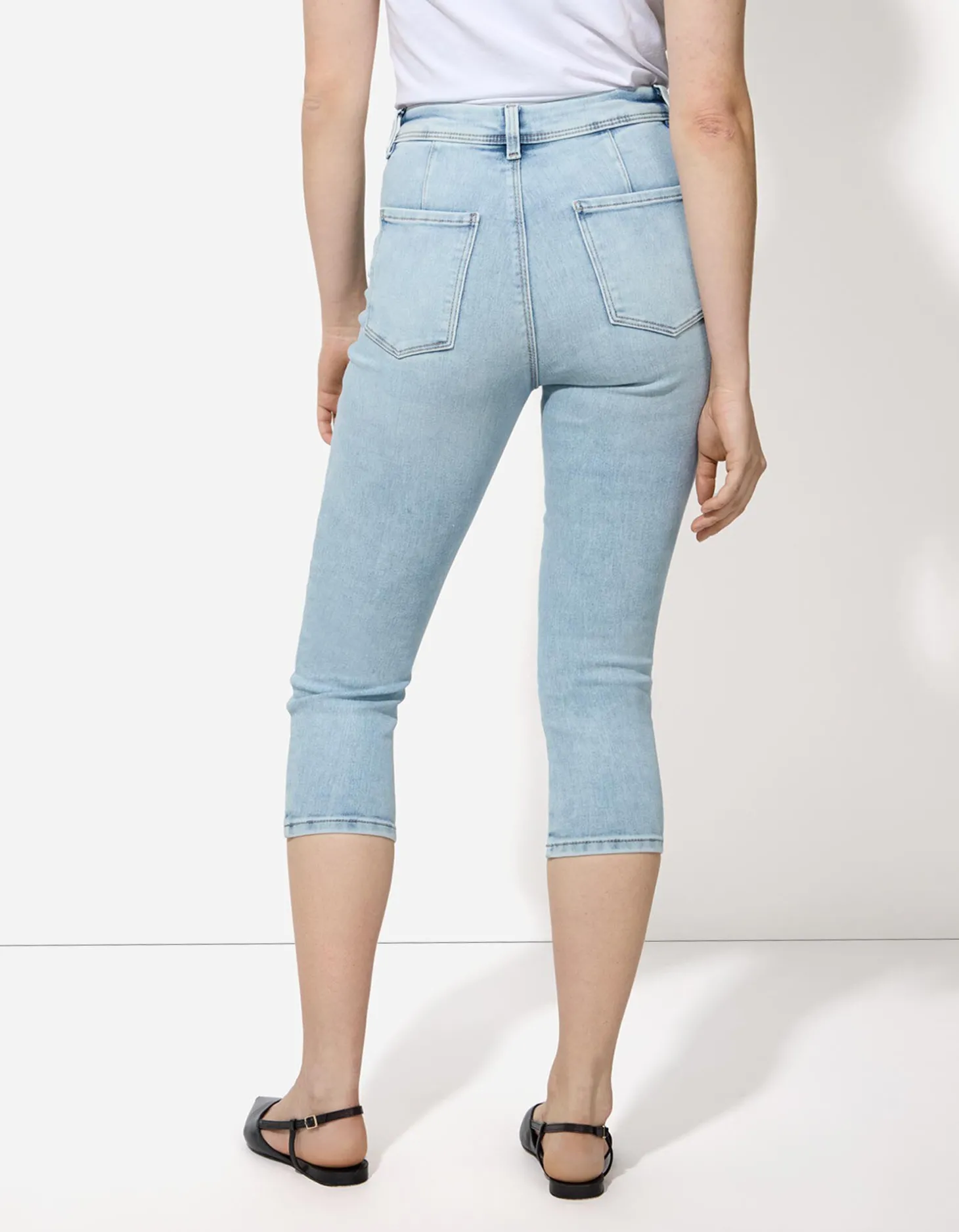 Capribroek - Hoge taille - lichtblauw