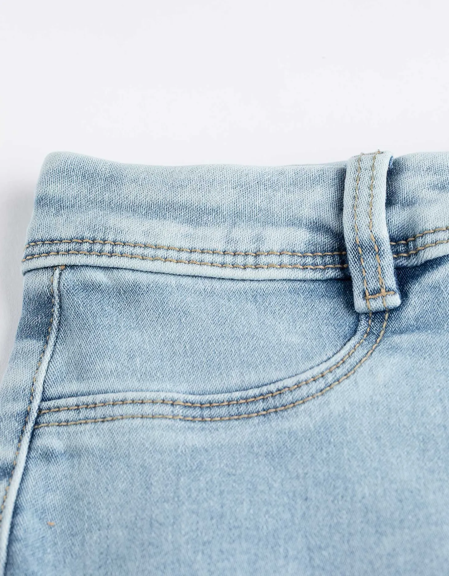 Capribroek - Hoge taille - lichtblauw