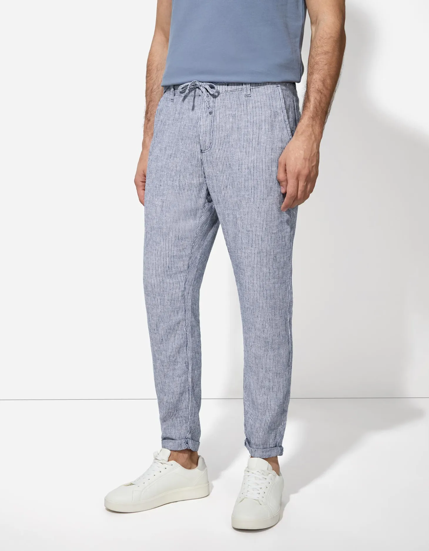Chino - Linnenmix - donkerblauw