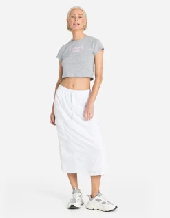 Cropped shirt - Borduursels - grijs