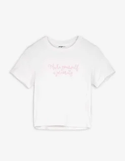Cropped shirt - Borduursels - wit