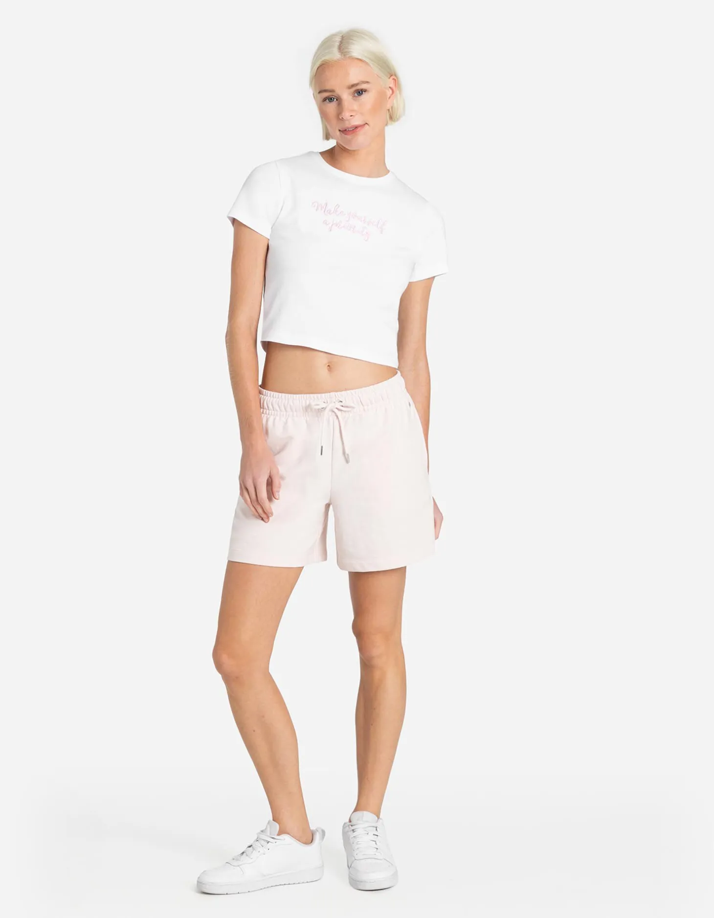 Cropped shirt - Borduursels - wit