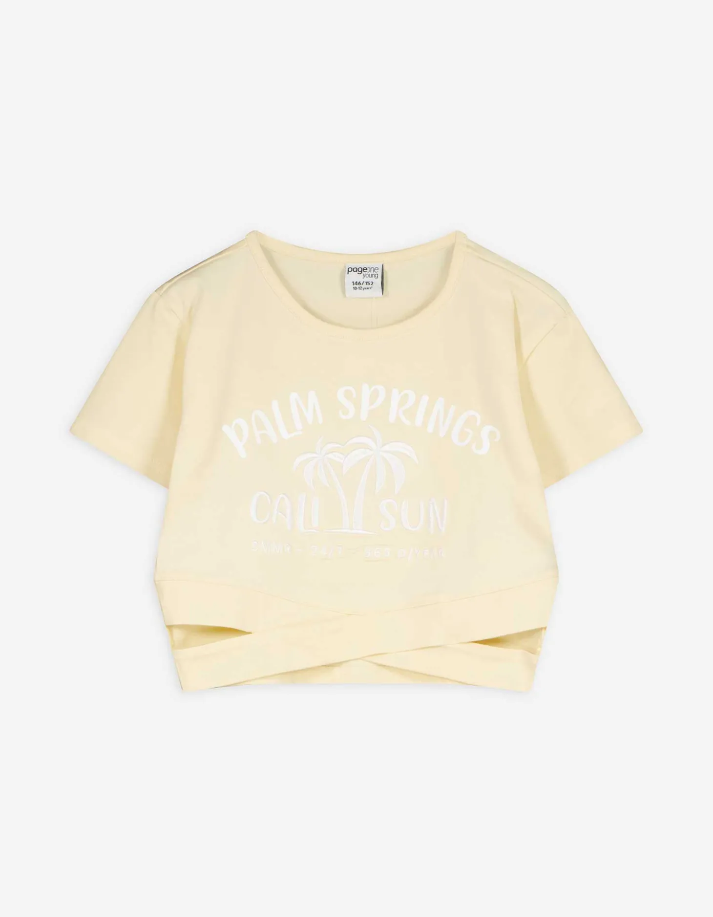 Cropped shirt - Cut-outs - lichtgeel