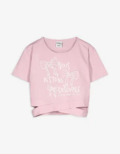 Cropped shirt - Cut-outs - roze