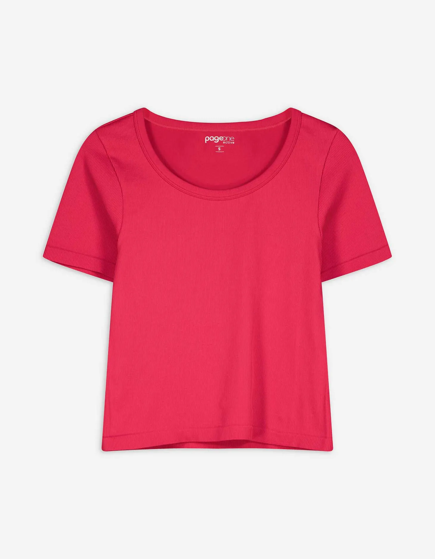 Cropped shirt - Geribde structuur - pink