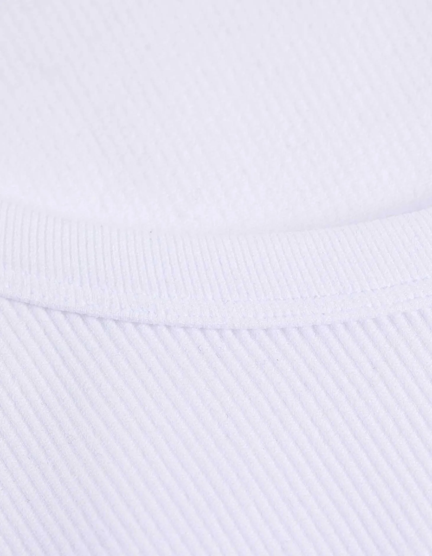 Cropped shirt - Geribde structuur - wit