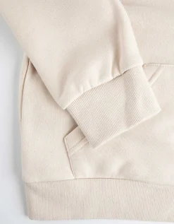 Cropped sweatjack - Capuchon met tunnelkoord - wit
