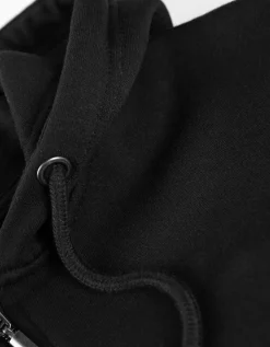 Cropped sweatjack - Capuchon met tunnelkoord - zwart