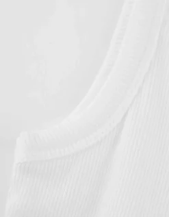 Cropped top - Effen - wit