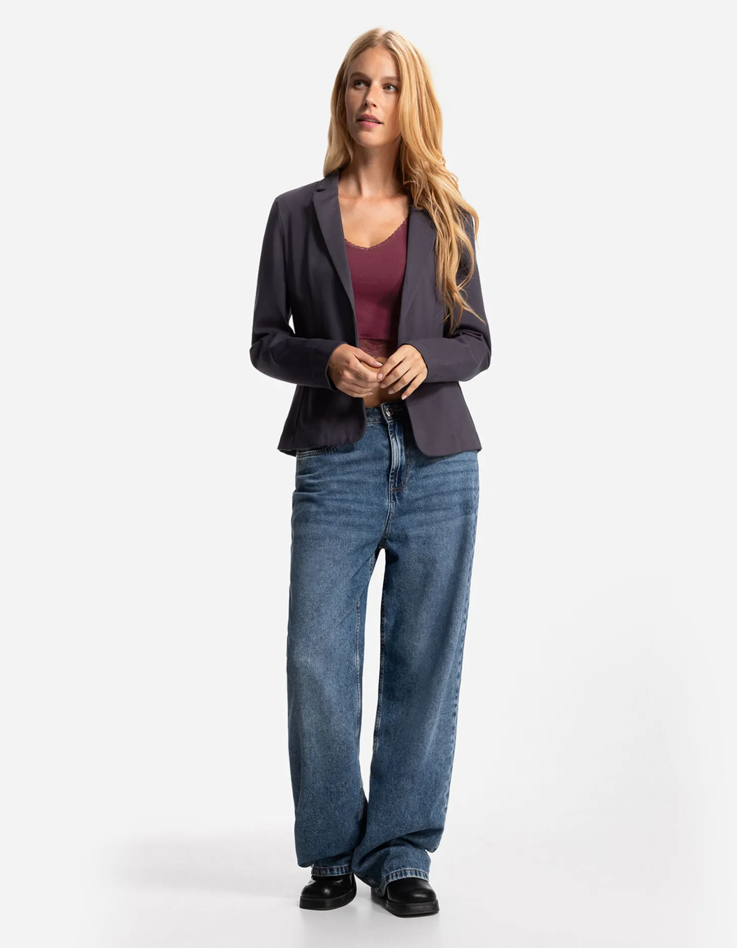 Cropped top - Met kant - donkerrood