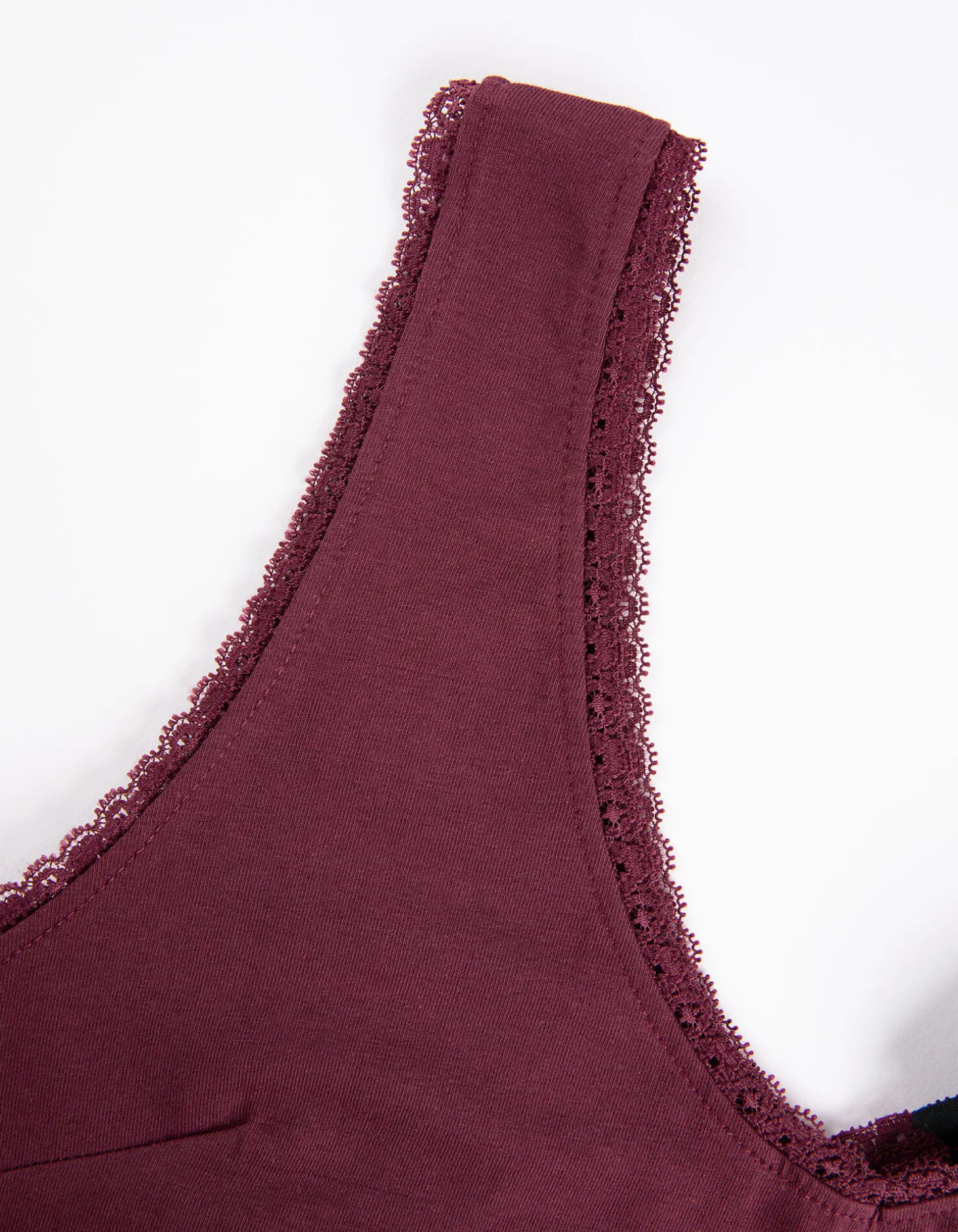 Cropped top - Met kant - donkerrood