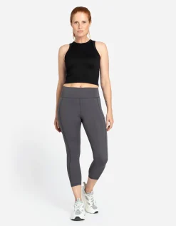 Cropped top - Naadloos - zwart