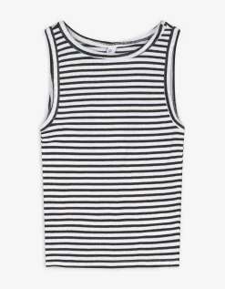 Cropped top - Strepen - wit