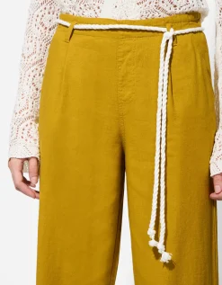 Culotte - Linnenmix - donkergroen