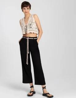 Culotte - Linnenmix - zwart