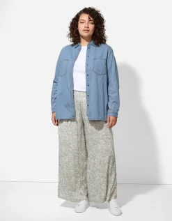 Denim overhemd - Knoopsluiting - lichtblauw