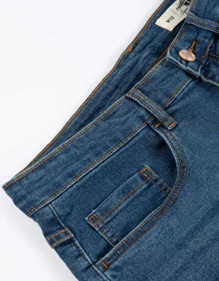 Denim short - donkerblauw