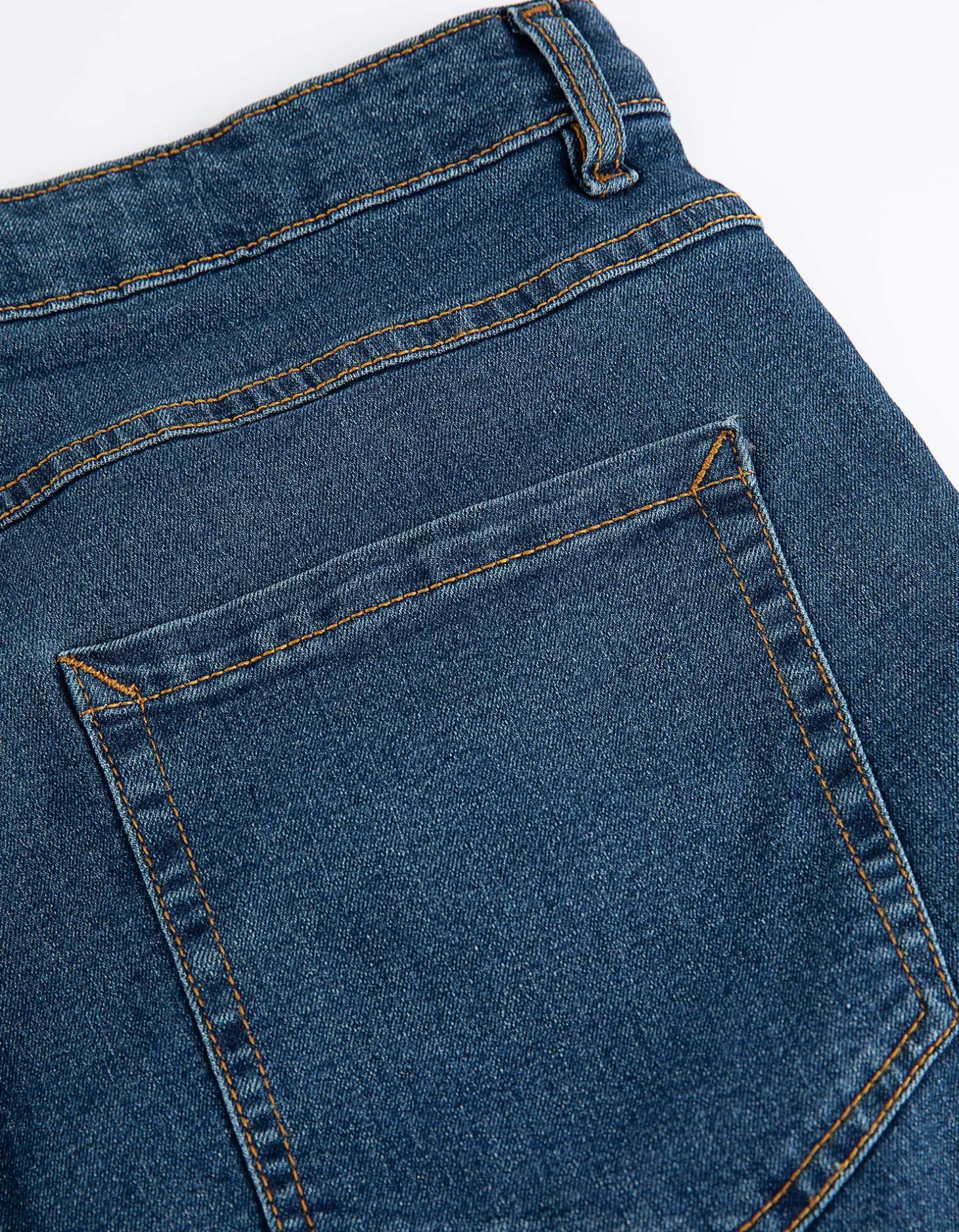 Denim short - donkerblauw