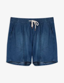 Denim short - Elastische band - blauw