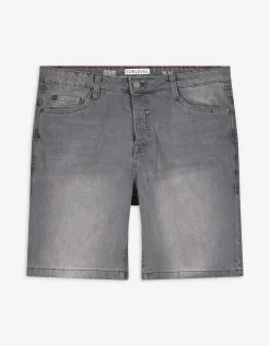 Denim short - Straight fit - grijs