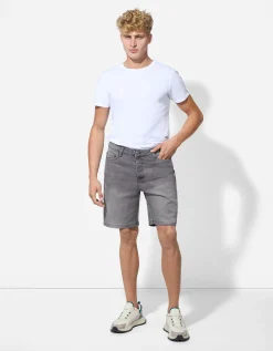 Denim short - Straight fit - grijs