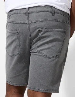 Denim short - Straight fit - grijs