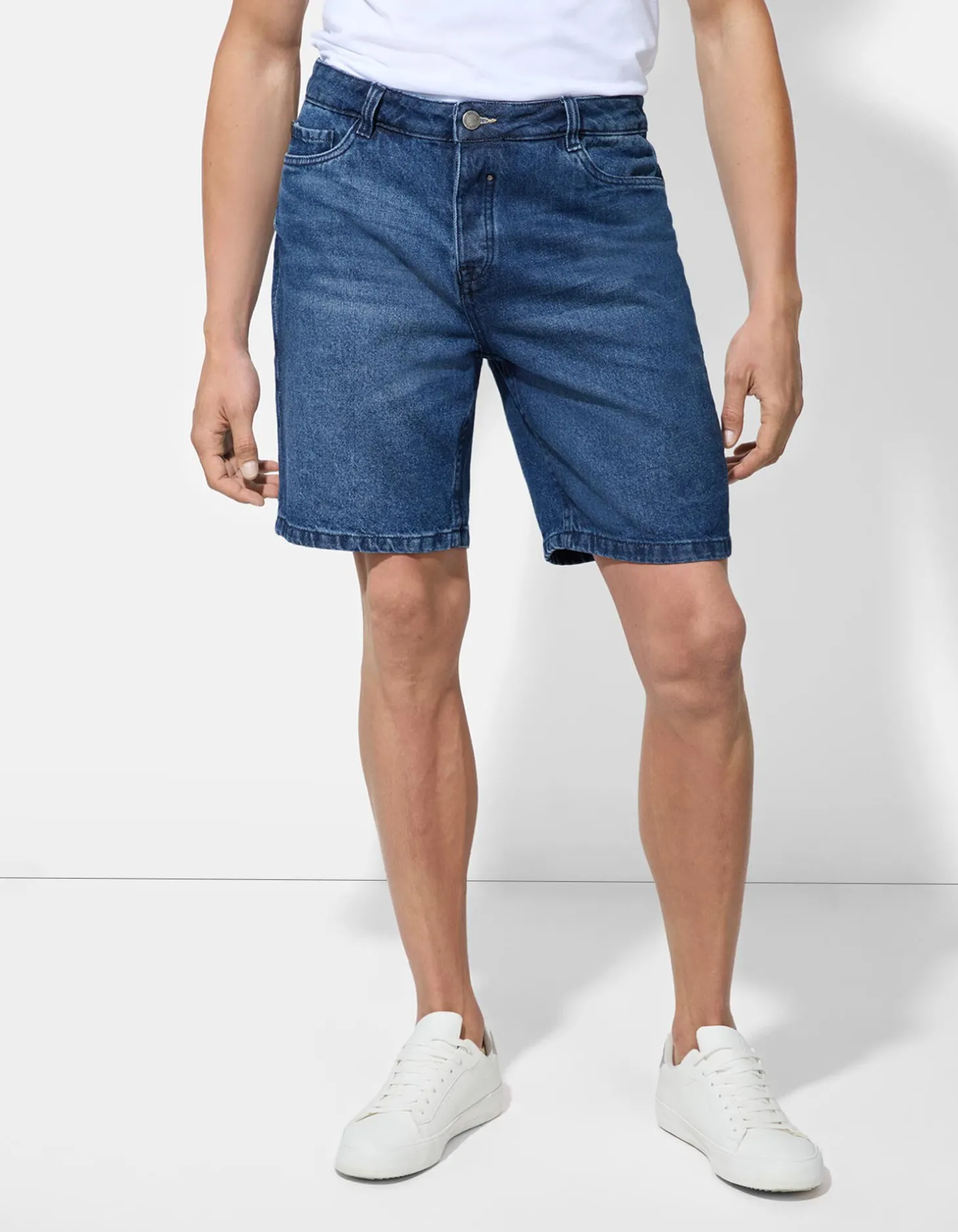Denim short - Straight fit - blauw