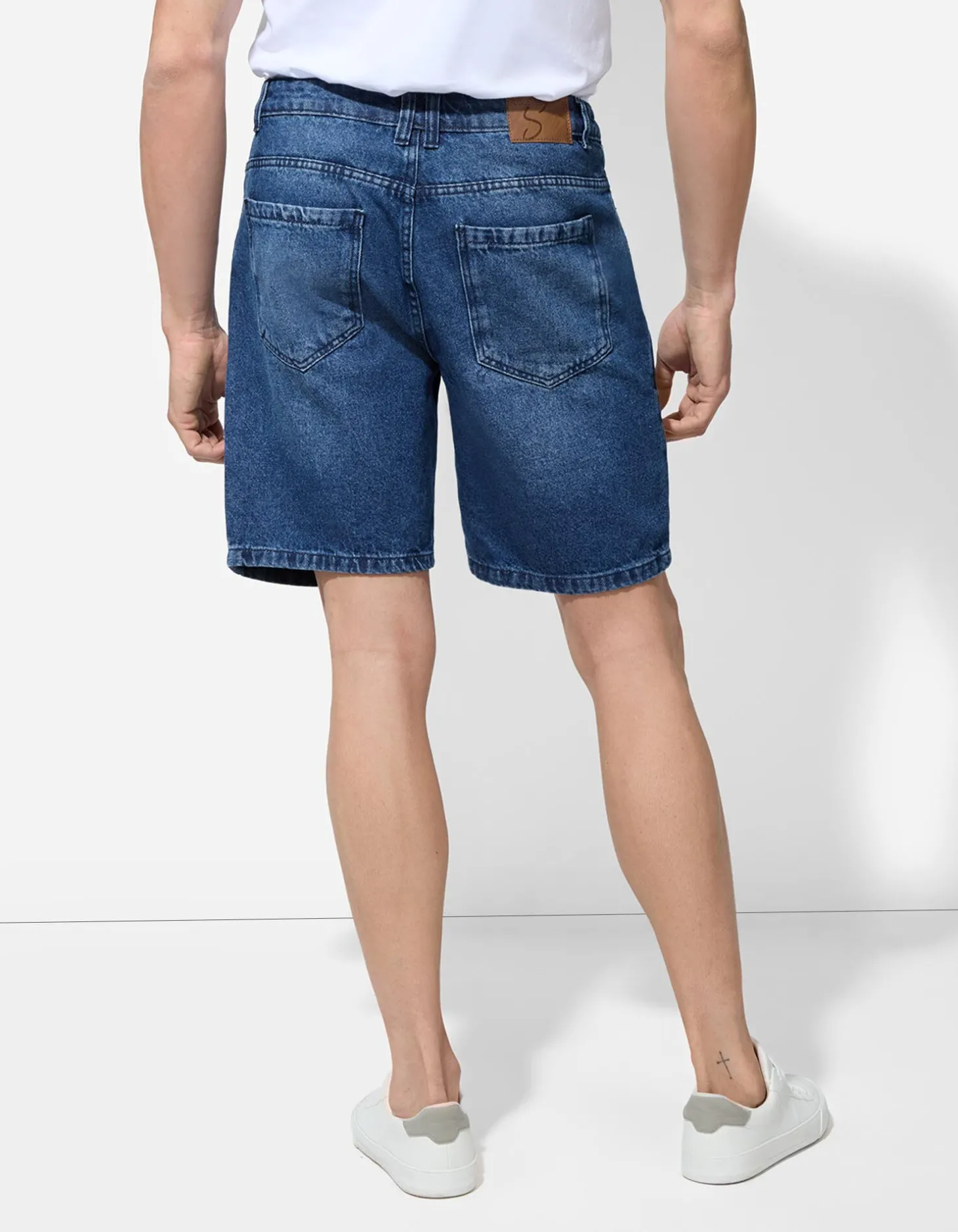 Denim short - Straight fit - blauw