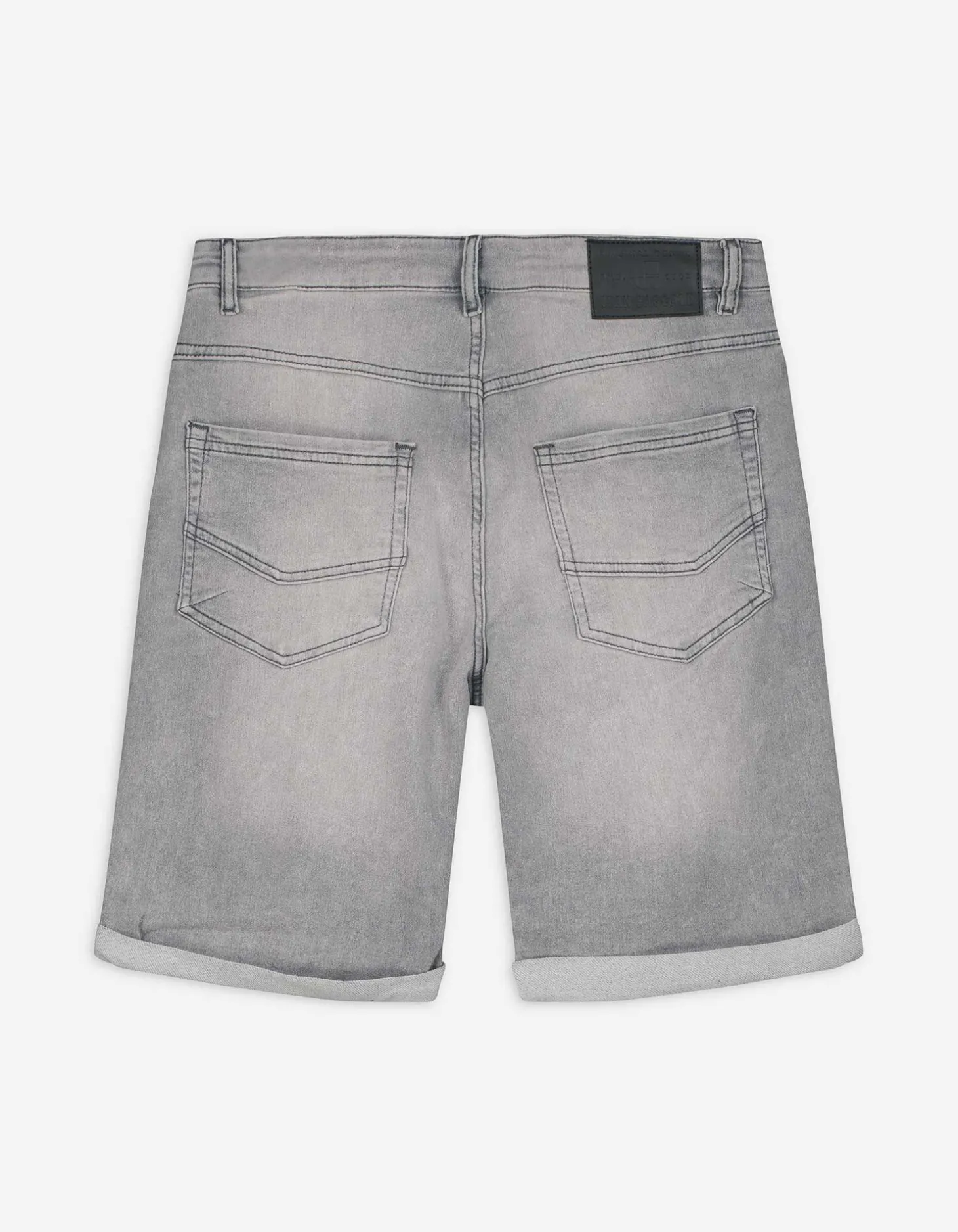 Denim short - Vaste pijpomslag - grijs