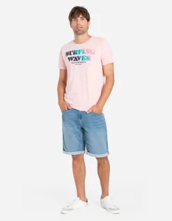 Denim short - Vaste pijpomslag - blauw