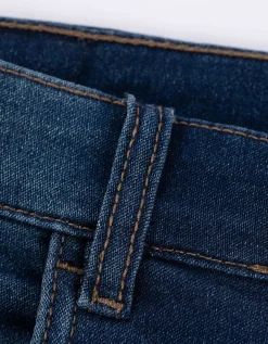 Denim short - Vaste pijpomslag - donkerblauw