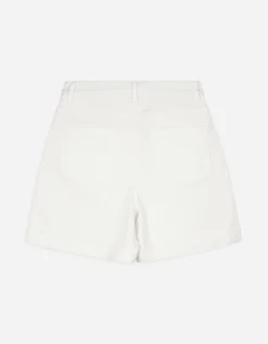 Denim short - Vaste pijpomslag - wit