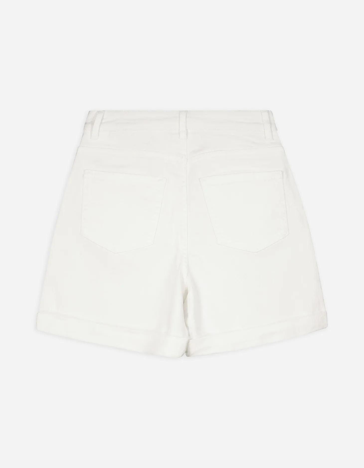 Denim short - Vaste pijpomslag - wit