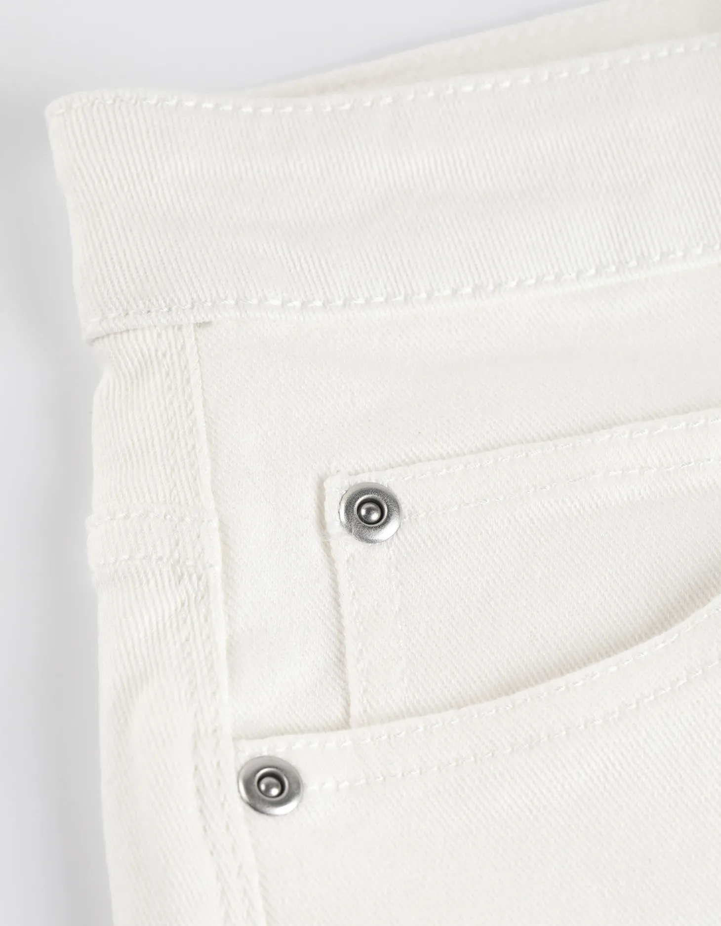 Denim short - Vaste pijpomslag - wit