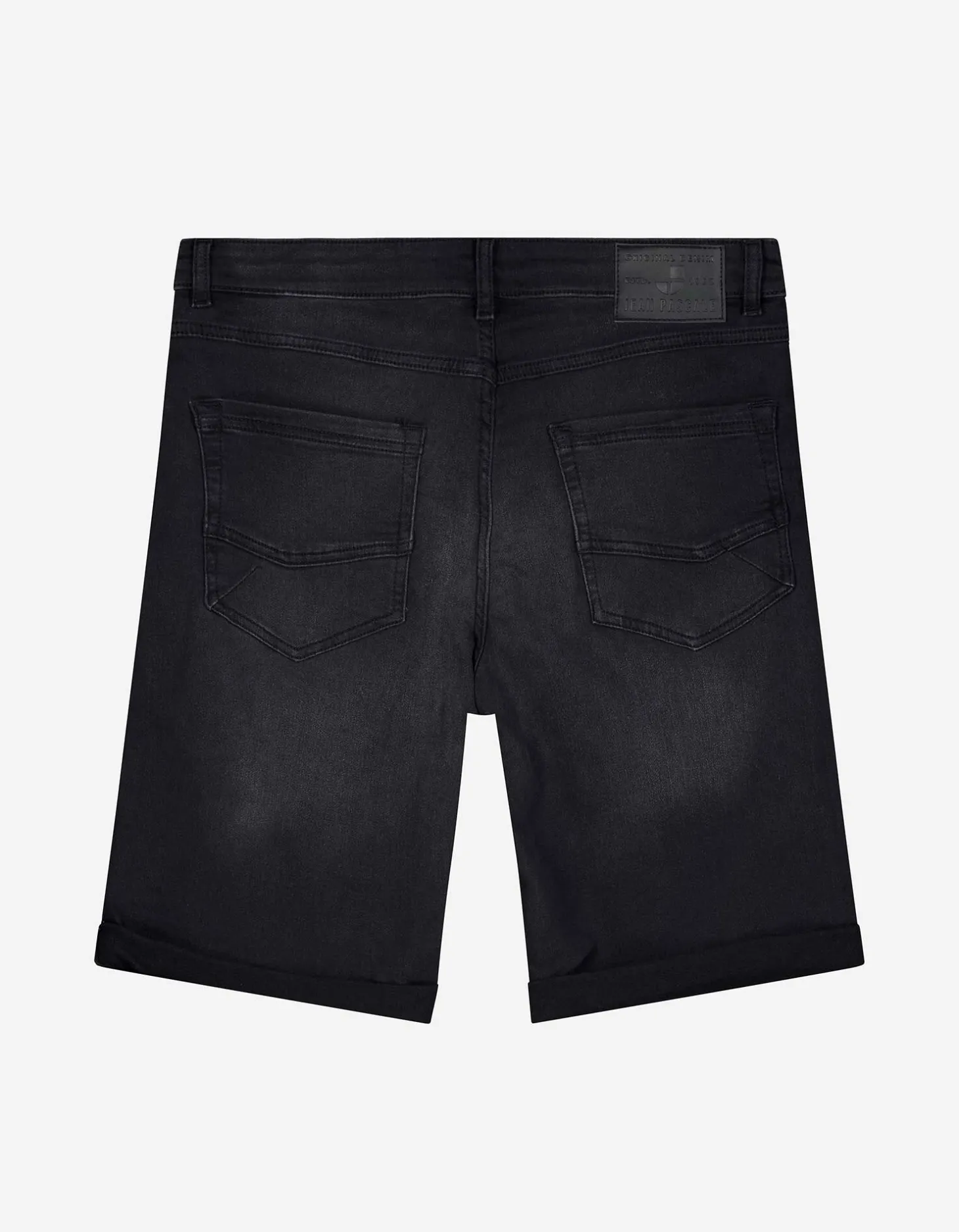 Denim short - Vaste pijpomslag - zwart
