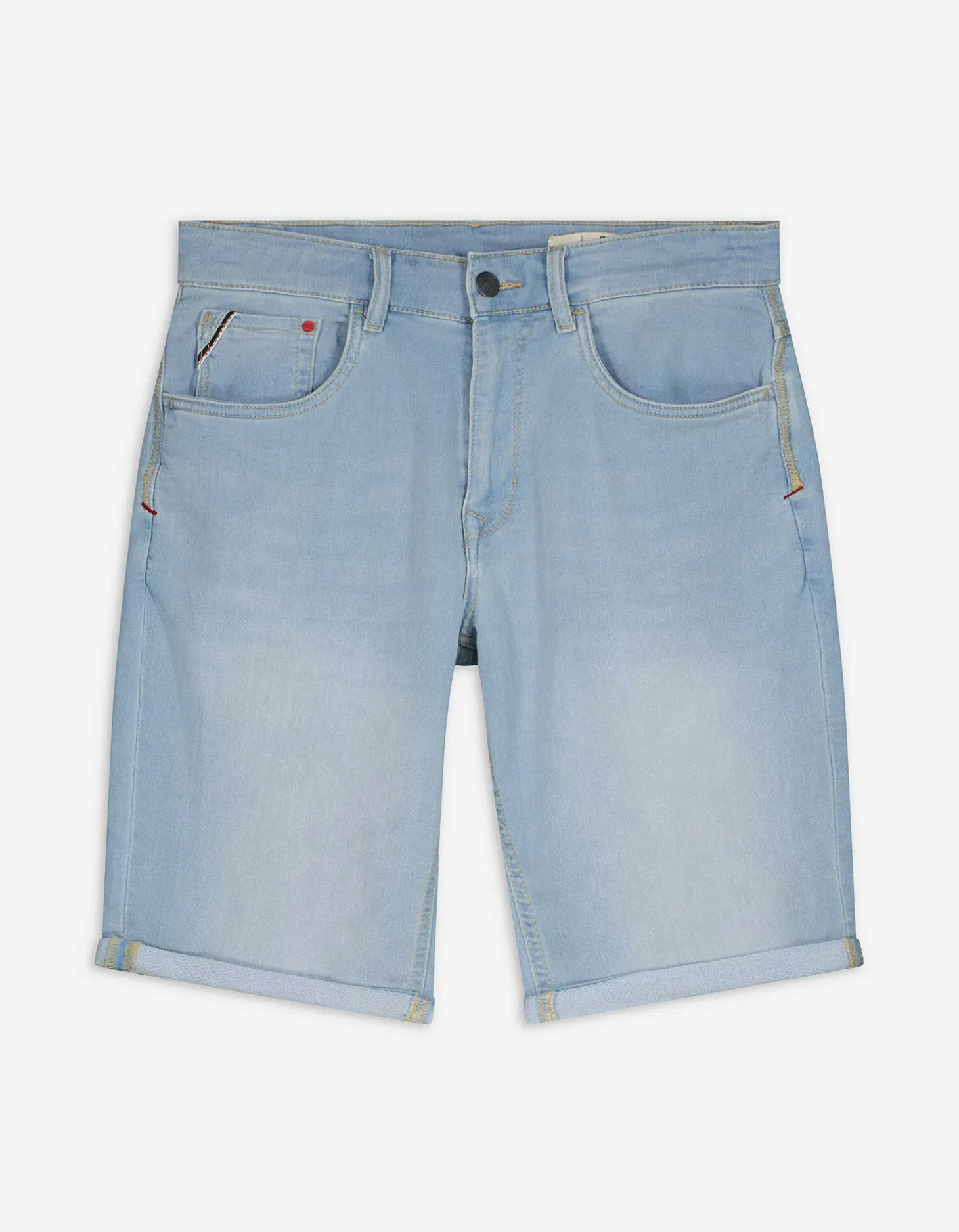 Denim short - Vaste pijpomslag - lichtblauw
