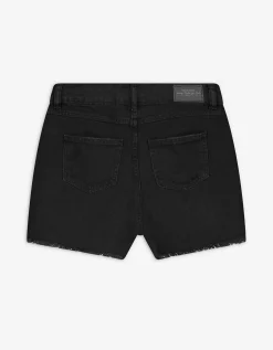 Denim short - Vernietigd - zwart