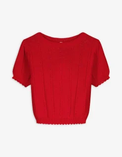 Gebreid overhemd - Breigoed - rood