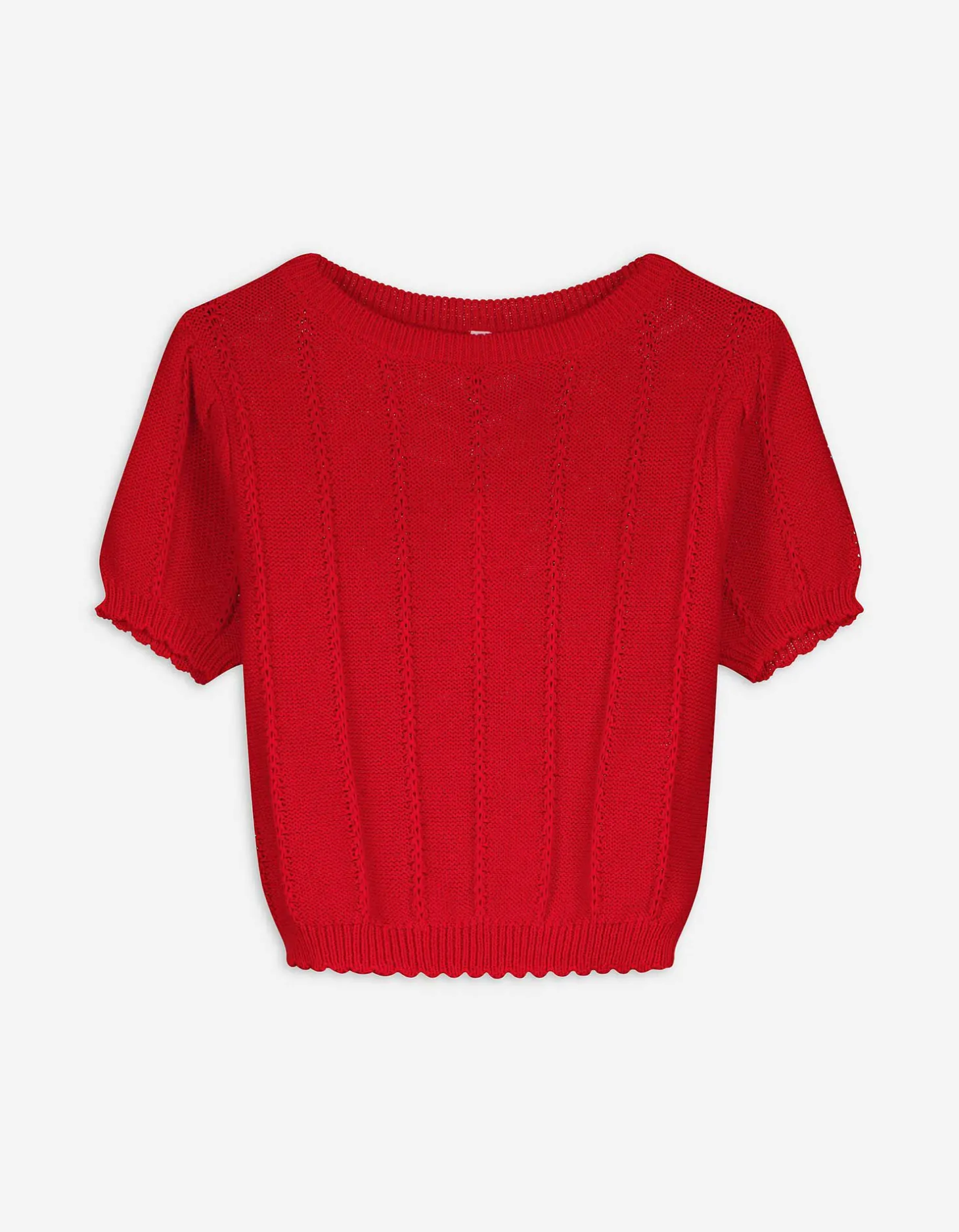Gebreid overhemd - Breigoed - rood