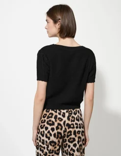 Gebreid overhemd - Effen - zwart
