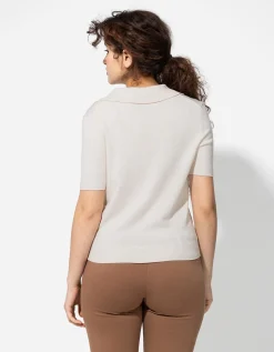 Gebreid overhemd - Viscosemix - beige