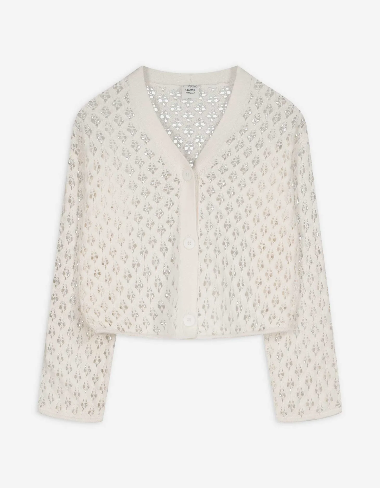 Gebreid vest - V-hals - wit