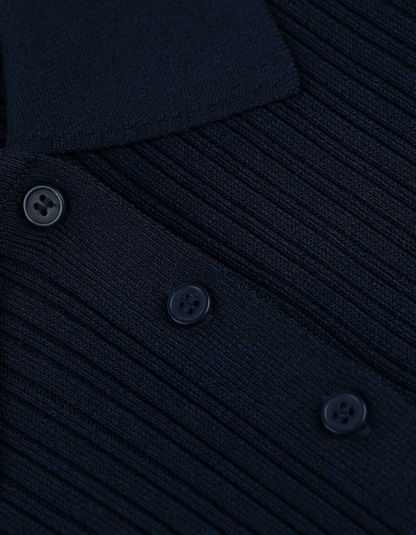 Gebreide jurk - Geribde structuur - donkerblauw