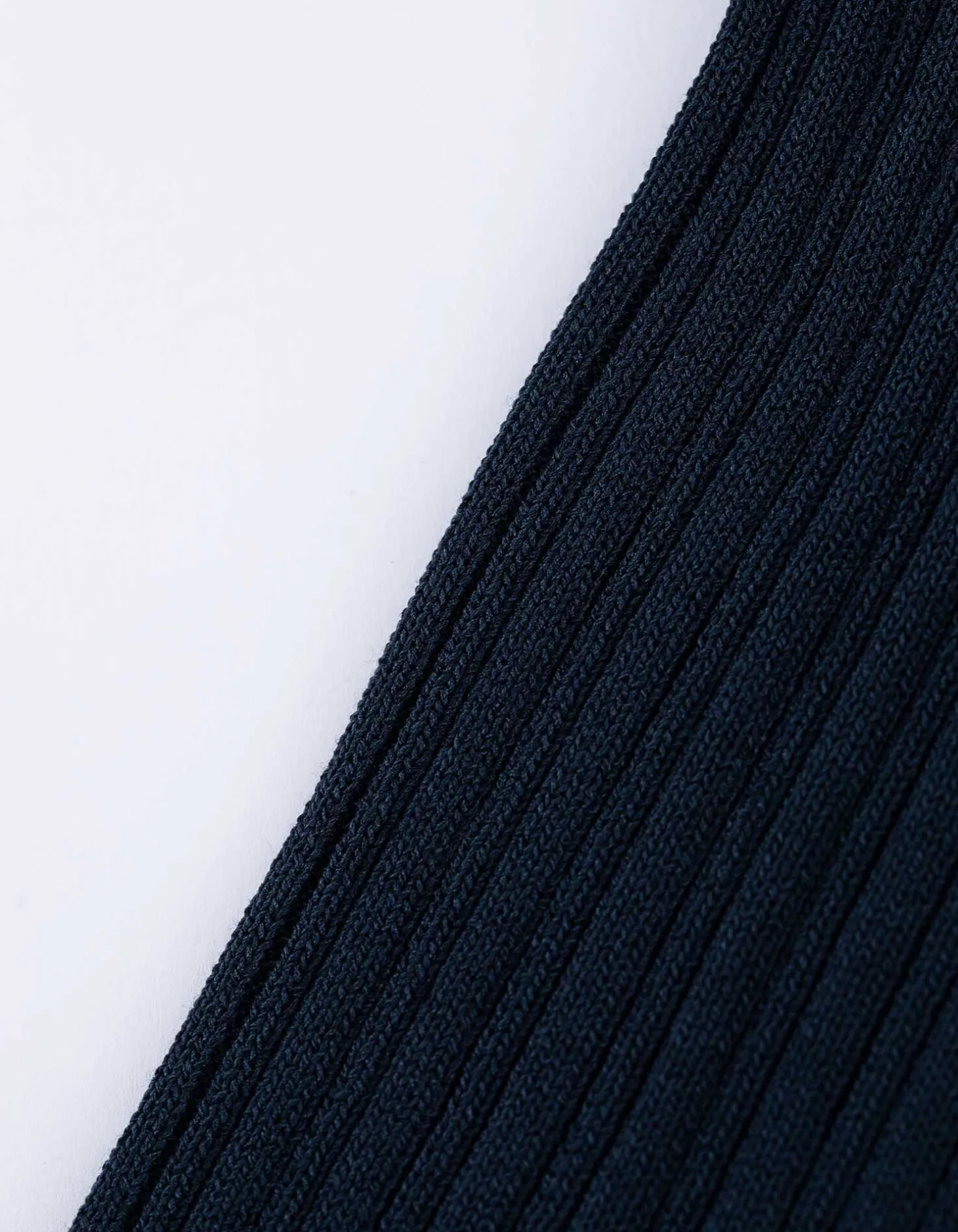 Gebreide jurk - Geribde structuur - donkerblauw