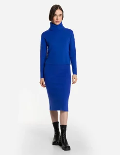Gebreide rok - Viscosemix - donkerblauw