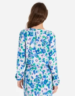 Gesneden shirt met lange mouwen - LENZING™ ECOVERO™ - wit