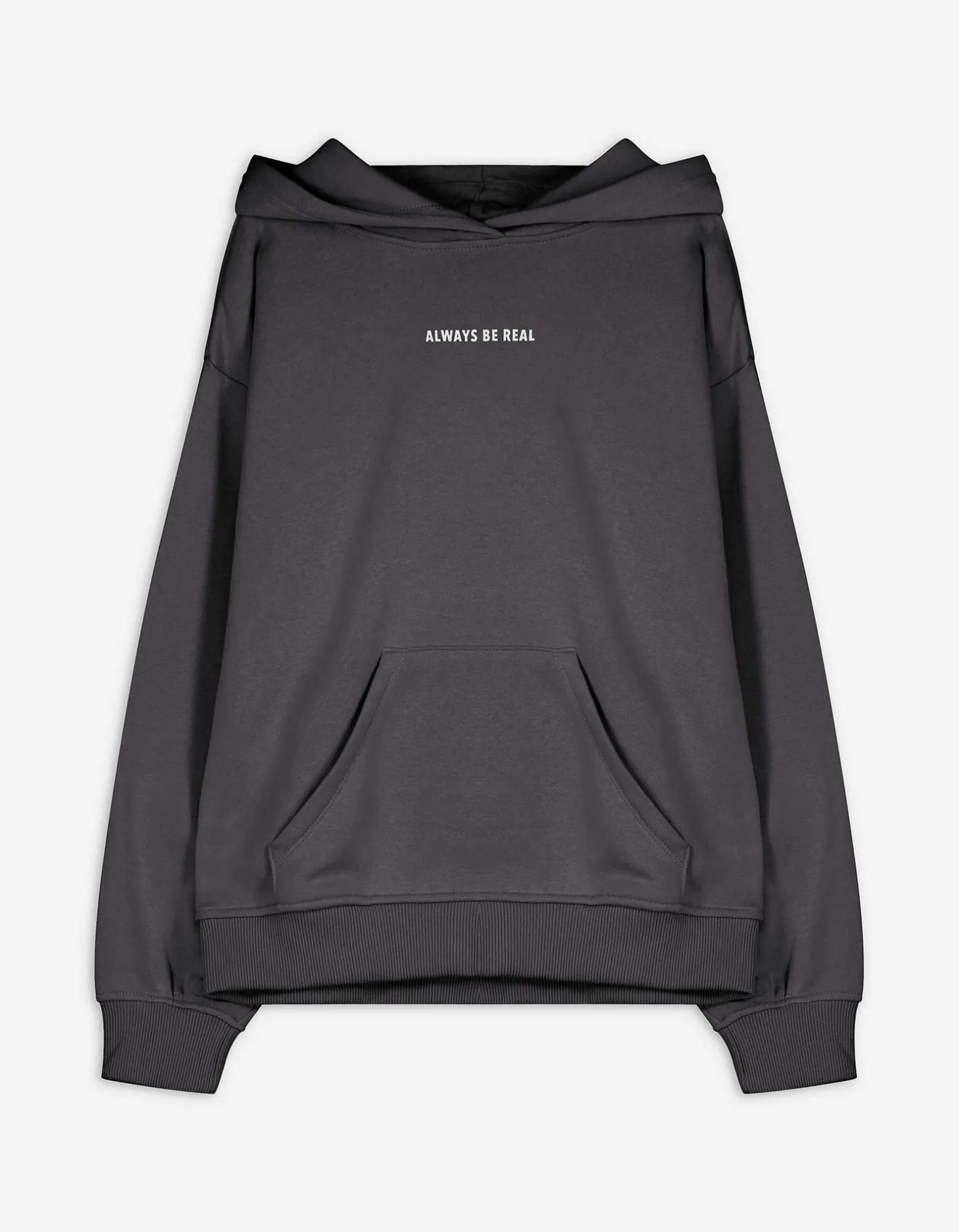 Hoodie - Print - donkergrijs
