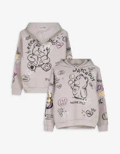 Hoodie - Print all-over - beige