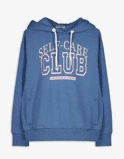 Hoodie - Vooropdruk - donkerblauw