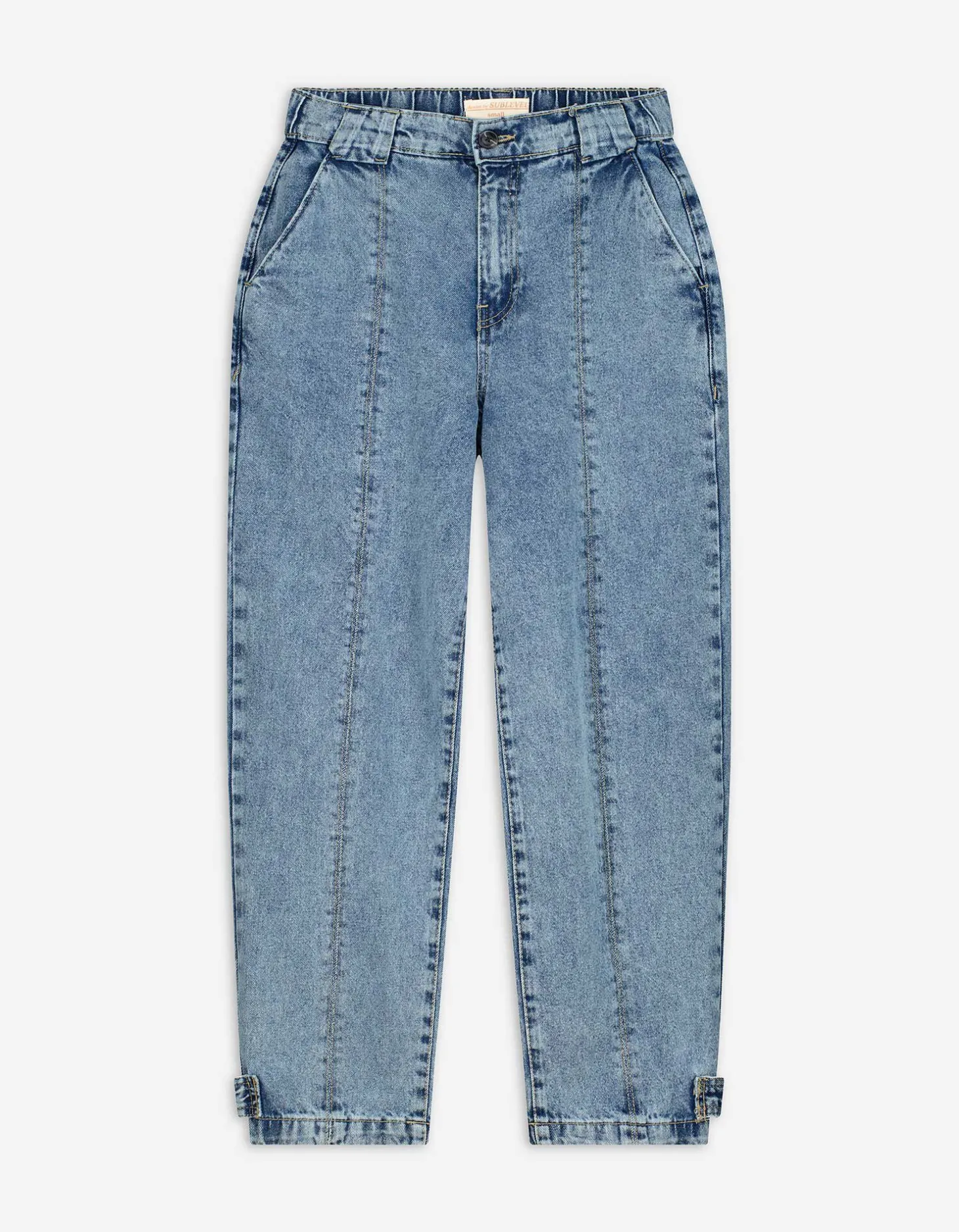 Jeans - Contrastnaden - lichtblauw
